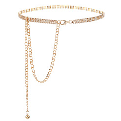 Золотой Железная цепь для талии, со стразами, бикини украшения для женщины девушки, золотые, 635x8.5 мм