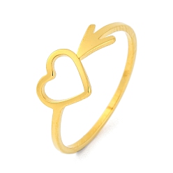 Сердце Животное 201 регулируемые кольца из нержавеющей стали для женщин, золотые, сердце, 7.5 мм, внутренний диаметр: 18 мм
