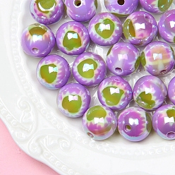 Сердце Акриловые бусины орхидеи, круглые, сердце, 16 мм