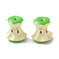 Зеленый лайм Окрашенного распылением сплава бисер, огрызок яблока, золотой свет, без кадмия, без никеля и без свинца, зеленый лайм, 11x10x8.5 мм, отверстие : 1.3 мм