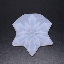 White DIY Snowflake Silicone Molds, Resin Casting Molds, for UV Resin & Epoxy Resin Jewelry Making, White, 110x98x12mm, Hole: 2mm, Inner Diameter: 105x95mm