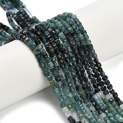 Синий Натуральный турмалин бисер нитей, граненые настольные бусины в форме куба, синие, 2.5x2.5x2.5 мм, отверстие : 0.5 мм, около 183 шт / нитка, 15.63 дюйм (39.7 см)