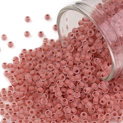 (779FM) Salmon Lined Crystal Rainbow Matte Toho runde Rocailles, japanische Rocailles, (779 fm) Lachs ausgekleidet Kristall Regenbogen matt, 11/0, 2.2 mm, Bohrung: 0.8 mm, ca. 135000 Stk. / Pfund