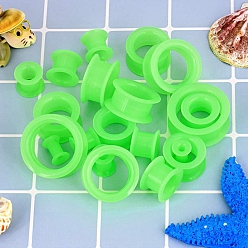 Зеленый лайм 10 пары силиконовых ушных вкладышей, колонка, ушные тоннели, зеленый лайм, 6~25 мм