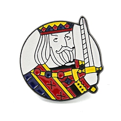 Разноцветный Броши из черного сплава покера, эмалированные булавки для рюкзака для одежды, игральная карта, красочный, 25.5x25x1.5 мм