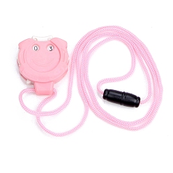 Бледно-Розовый Улыбающееся лицо мини пластиковый счетчик рядов вязальный кулон, вязание крючком пряжа ремесла, розовый жемчуг, 4.5x4 см