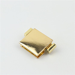 Light Gold Cierres de cierre de monedero con cierre de bolsa giratoria de aleación de zinc, plaza, para diy bolso monedero accesorios de hardware, la luz de oro, 2.9x4.2 cm