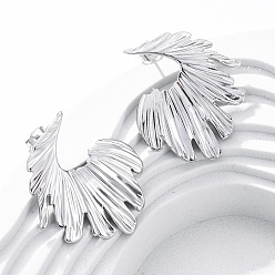 Нержавеющая Сталь Цвет 304 серьги-гвоздики из нержавеющей стали для женщин, цветок, цвет нержавеющей стали, 32x22.5 мм