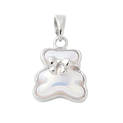 Платина Подвески латуни cmолы, стойки покрытие, долговечный, без кадмия и без свинца, нести прелести, платина, 15.5x12x7 мм, отверстие : 5x2.5 мм