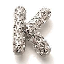 Letter K Латунные подвески, подвески с полыми буквами, стойки покрытие, долговечный, без кадмия и без свинца, Письмо K, 22x17x8.5 мм, отверстие : 5x2.7 мм