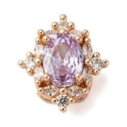 Золотой Латунные микро проложить кубического циркония бусы, с кристаллическим цирконием, овальные, без кадмия и без свинца, стойки покрытие, долговечный, золотые, 15x13.5x7.5 мм, отверстие : 1.8 мм