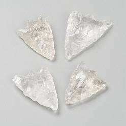 Quartz Crystal Rough Raw Natural Quartz Crystal Beads, No Hole/Undrilled, Triangle, 35~46x25~32x9~11mm