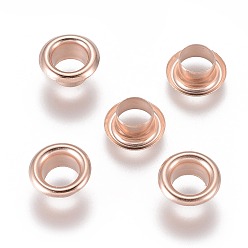 Розовое Золото 201 европейские сердечники из нержавеющей стали, рондель, розовое золото , 9x4 мм, отверстие : 5 мм