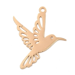 Light Gold Стойки обшивки латунь филигранные подвески, долговечный, без кадмия, без никеля и без свинца, амулеты птиц, золотой свет, 21x17x0.3 мм, отверстие : 1.2 мм