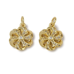 Настоящее золото 18K Латунные микро проложить кубического циркония подвески, , долговечный, без кадмия и без свинца, стойки покрытие, с целью перехода в кольце, реальный 18 k позолоченный, 14.5x11.5x3 мм, отверстие : 3.5 мм