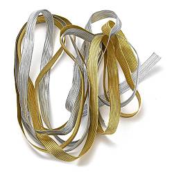 Couleur Mélangete Cordon/bande élastique plate en nylon pailleté, avec caoutchouc à l'intérieur, sangle vêtement accessoires de couture, couleur mixte, 8mm, environ 2.19 yards (2m)/toron