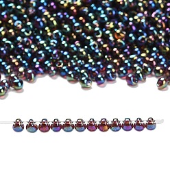 (DP294) Transparent Dark Smoky Amethyst AB Миюки 3.4мм капельные бусины, японский бисер, прозрачные цвета AB, (dp294) прозрачный темный дымчатый аметист ab, 3.4x3 мм, отверстие : 0.65 мм, Около 180 шт / 10 г
