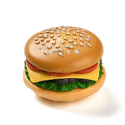 Hamberger Кулон с имитацией еды из смолы, подвески фаст-фуд с металлическими петлями с платиновым покрытием, гамбургер, 40x37x28 мм, отверстие : 2 мм