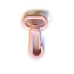 Pink Fermoirs mousquetons pivotants en plastique pom,  crochet mousqueton, rose, 55mm, Trou: 20mm