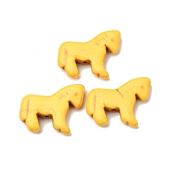 Желтый Синтетические бирюзовые бусины в виде лошади, желтые, 18x21.5x5 мм, отверстие : 1.2 мм