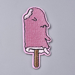 Pink Computerized Embroidery Cloth Iron on/Sew on Patches, Costume Accessories, Ice Sucker, Pink, 67x29x1.2mm