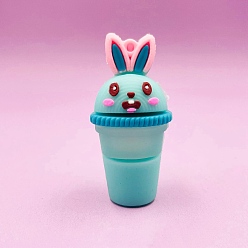 Бирюза Пластиковые подвески из пвх, кролика прелести, бирюзовые, 54x25 мм