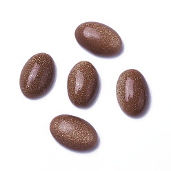 Камень с Пылевым Золотом Синтетические голдстоуновские кабошоны, овальные, 6x4x2~3 мм