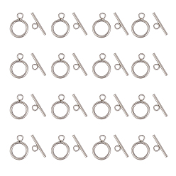 Stainless Steel Color 304 Stainless Steel Ring Toggle Clasps, Stainless Steel Color, Ring: 19x14x2mm, Hole: 3mm, Bar: 24.5x7x2.5mmm, Hole: 3mm, 50sets/box