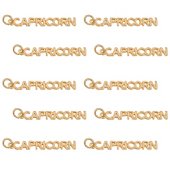 Козерог 10 латунные подвески шт., с прыжковых колец, долговечный, знак созвездия / зодиака, золотые, Козерог, козерог: 4x31x1.5 мм, отверстие : 3 мм
