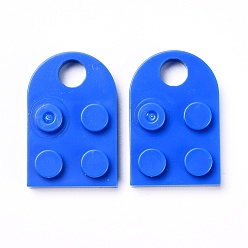 Королевский синий Подвески из смолы, строительные блоки талисманы, половину овальной, королевский синий, 23.5x15.5x5 мм, отверстие : 5 мм