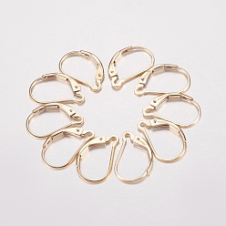 Real 14K Gold Filled Серьги из желтого золота, 1/20 14 к золоту, Реальное золото заполнено, 16x10x1.5 мм, штифты : 0.6 мм