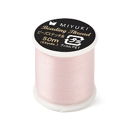 Misty Rose MIYUKI Nylon Beading Thread for Seed Beads, Flat, Misty Rose, 0.15x0.1mm, about 54.68 Yards(50m)/Roll