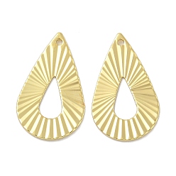 Настоящее золото 18K Стойки обшивки латунные подвески, долговечный, без свинца и без кадмия, слезинки, реальный 18 k позолоченный, 21x12.5x0.5 мм, отверстие : 1 мм