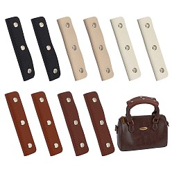 Mixed Color 10Pcs 5 Colors Detachable PU Imitation Leather Bag Handle Wrap, Pressure Relief Shoulder Strap Protector Cover, with Snap Button, Platinum, Mixed Color, 130x27x20mm, 2pcs/color