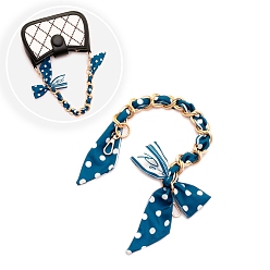 Прусский Синий Алюминиевые цепи-удлинители для сумок, с застежками из сплава и лентой-бантом, для замены ремней для мешков, берлинская лазурь, 340~400 мм