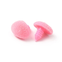 Pink Plastic Safety Noses, Flocky Craft Nose, for DIY Doll Toys Puppet Plush Animal Making, with Gasket, Pink, 13.5x18x17mm, 100pcs/bag
