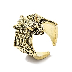 Античная Бронза Кольца из сплава летучей мыши с открытыми манжетами для мужчин и женщин, античная бронза, размер США 7 1/4 (17.5 мм)