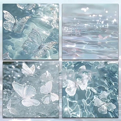 Аква Блокнот с рисунком бабочки, наклейки с наклейками, для офисного школьного чтения, квадратный, вода, 76x76 мм, 80 шт