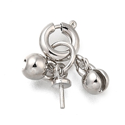 Платина Медные залоги, без кадмия, без никеля и без свинца, с застежками пружинного кольца, платина, 21 мм