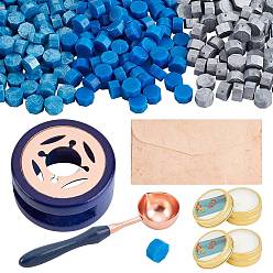 (52) Непрозрачная лаванда Наборы для изготовления альбомов своими руками, включая плавильню для древесного воска, латунная ручка сургучная печать штамп плавильная ложка, частицы сургуча, парафиновые свечи и бумажные канцелярские товары, разноцветные, 309 шт