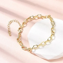 Настоящее золото 18K Браслет из латунных цепей для женщин, стойки покрытие, без свинца и без кадмия, долговечный, реальный 18 k позолоченный, 7-3/8 дюйм (18.8 см)