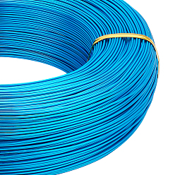 Темно-Голубой Круглый анодированный алюминиевый провод, для изготовления ювелирных изделий, глубокое синее небо, 18 датчик, 1.0 мм, около 656.16 футов (200 м) / 500 г