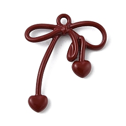 Bowknot Сплав подвески с эмалью, готическом стиле, темно-красный, бантом, 23.5x19.5x3.5 мм, отверстие : 1.6 мм