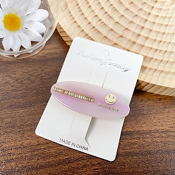 чертополох Овальные заколки для волос из ацетата целлюлозы (смола) с улыбкой на лице, аксессуары для волос для девочек и женщин, чертополох, 25x63 мм