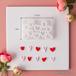 White Valentine's Day Plastic Molds, Clay Cutters, Clay Modeling Tools, for Earring Making, Heart, White, Box: 95x60mm