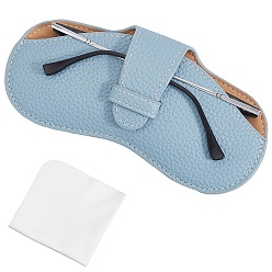 Небесно-голубой 1чехол для очков из искусственной кожи, для очков, солнцезащитные очки протектор, голубой, сгиб: 87x175x8 мм, развернуть: 163x175x8 мм