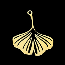 Золотой 201 подвески из нержавеющей стали, лазерная резка, гинкго лист, золотые, 26x21.5x1 мм, отверстие : 1.5 мм