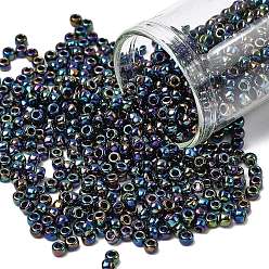 (86) Metallic AB Iris Тохо 8/0 круглые бусины, японский бисер, (86) металлическая ирисовая диафрагма, 3 мм, отверстие : 1 мм, Около 10000 шт / фунт
