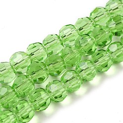 Citron Vert Des billes de verre transparentes, à facettes (32 facettes), ronde, lime, 6mm, Trou: 1mm, Environ 98 pcs/chapelet, 20.47 pouce (52 cm)
