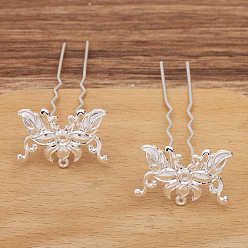 Серебро Вилки из сплава, аксессуары для волос для женщин и девочек, серебряные, 310x23 мм